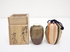 備前焼　木村陶峰造　肩衝茶入（共箱）　□z